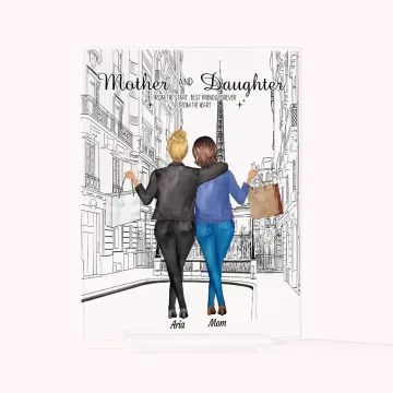 Discover Personalised Mother and Daughters Shopping Walking Acrylic Plaque Birthday Desk Ornament
