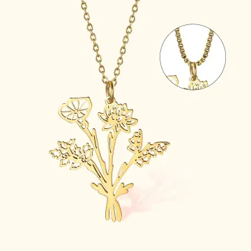 Discover Personalised Dainty Birth Flower Bouquet Family Necklace for Mother Grandma Best Friend Birthday Mother’s Day Jewellery