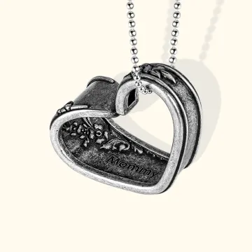 Discover Personalised Floating Heart with Floral Pattern Spoon Vintage Necklace For Women
