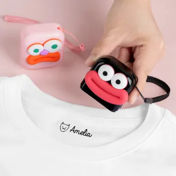 Discover Personalised Cute Cat Fish Flower Self-Inking Clothing Name Stamp with Cartoon Animals and Ball Daily Use Birthday Gift for Kids