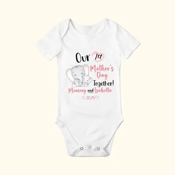 Discover Personalised Our 1st Mother's Day Together 100% Cotton Baby Onesie with Names Gift for New Mom