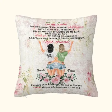 Discover Personalised I Love You Because I Know No Matter What Happens You'll Always Love Me Back Throw Pillow Cover Besties Gift Living Room Bedroom Decor