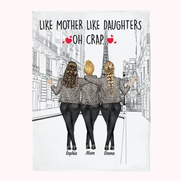 Discover Personalised Like Mother Like Daughter Best Mom in the World Blanket Super Soft Best Mother's Day Thanksgiving Day Gift