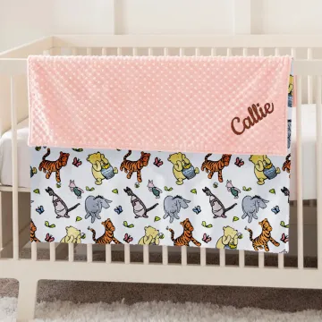 Discover Personalized Cute Classic Winnie the Pooh Soft Baby Security Blanket with Dotted Backing and Embroidery Name Baby Shower Birthday Gift for Boys Girls