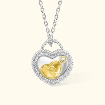 Discover Personalised Mother and Child Initial Birthstone Heart Padlock Necklace Mother's Day Women Jewellery Gift