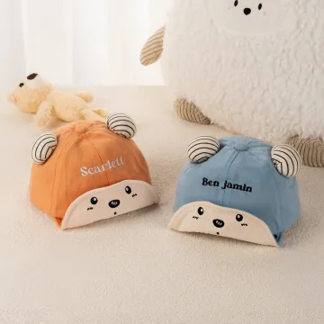 Discover Personalised Adorable Multicolour Embroidered Bear Hat with Name 3-18 Months Baby Accessory Birthday Christmas Gift for Babies Parents