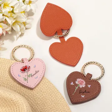 Discover Personalised Crystal Birth Flower Portable PU Magnetic Leather Hat Clip with Name Travel Accessories Birthday Gift for Women Girls