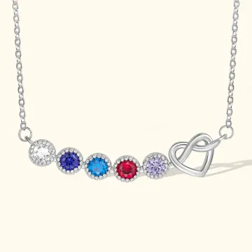 Discover Personalised Family Birthstone Heart Necklace for Mom