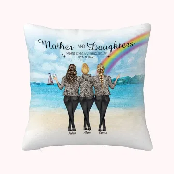 Discover Personalised Mother and Daughter from the Start Throw Pillow Cover Best Gift for Mother for Living Room