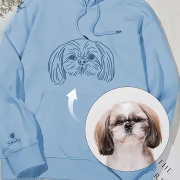 Discover Personalised Embroidered Pet Photo T-shirt Sweatshirt Hoodie with 1-3 Names Pet Party Birthday Gift for Pet Lovers