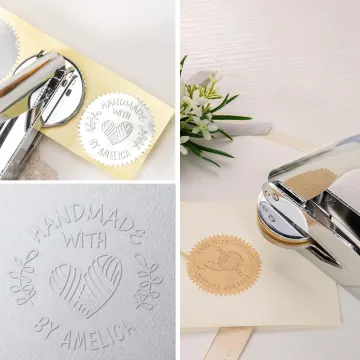 Discover Personalized Knitting Book Embosser Stamp with Name