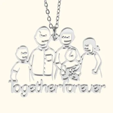 Discover Personalised Children's Drawing Graffiti Necklace Gift for Mom Grandma