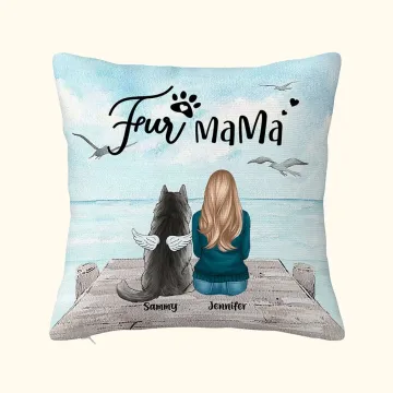 Discover Personalised Enjoying Seaside Scenery with Furry Babies Throw Pillow Cover Birthday Christmas Gift for Dog Lovers