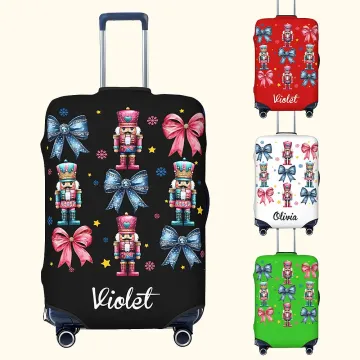 Discover Personalised Coquette Bow Classic Nutcracker Luggage Protective Cover Fits 18-32 Inches Suitcase with Name Christmas Travel Accessories Gift for Women