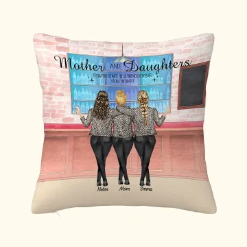 Discover Personalised Mother and Daughters Shopping Store Throw Pillow Cover for Mother's Day Birthday Gifts