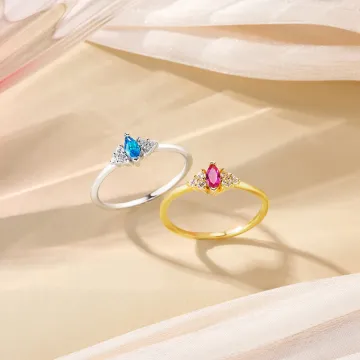 Discover Personalised Vintage Marquise Birthstone Ring Dainty Jewellery Anniversary Birthday Gift for Women