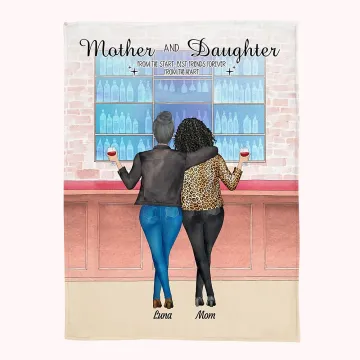 Discover Personalised Mother And Daughter Best Friend Forever Shopping Blanket Mother's Day Thanksgiving Day Gift for Her