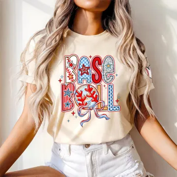 Discover Personalised Multicolour Baseball Bow Coquette T-shirt Sweatshirt with Text Mother's Day Birthday Gift for Mom Baseball Lover