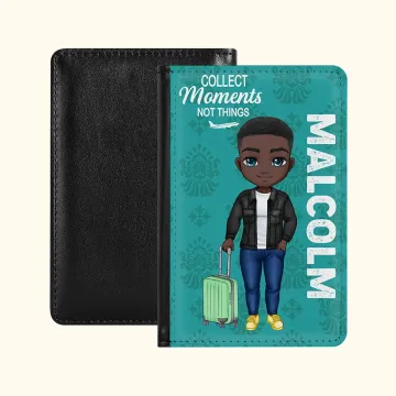 Discover Personalised Collect Moments Not Things Stylish and Compact Passport Cover with Name Travel Trip Accessory Birthday Christmas Gift for Friends Family