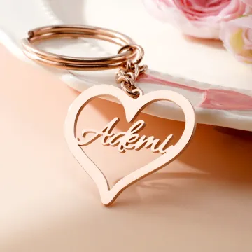 Discover Personalised Hollow Heart-shaped Keychain with Name Handbag Handbags Accessories Birthday Gift for Women Girl