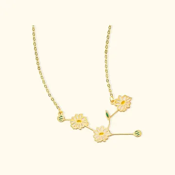 Discover Personalised Birth Flower Zodiac Constellations Necklace Gift For Her