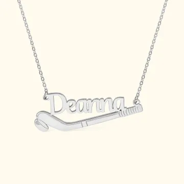 Discover Personalised Ice Hockey Name Necklace for Hockey Lover Hockey Moms Coaches Gift