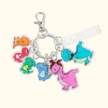 Discover Personalised Dinosaur Keychain Engraved with Names Perfect Father's Day Gift for Dad and Mom's Special Occasions