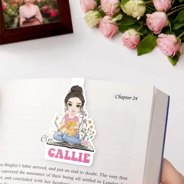 Discover Personalised Cartoon Reading Character Magnetic Bookmark Clip with Name Reading Supplies Birthday Gift for Book Lover Librarian