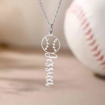 Discover Personalised Baseball Softball Name Necklace Sport Jewellery Game Day Birthday Gift for Baseball Moms Softball Moms