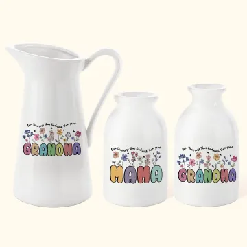 Discover Personalised Watercolour Flower Ceramic Vase with Text Home Decoration Mother's Day Gift for Woman