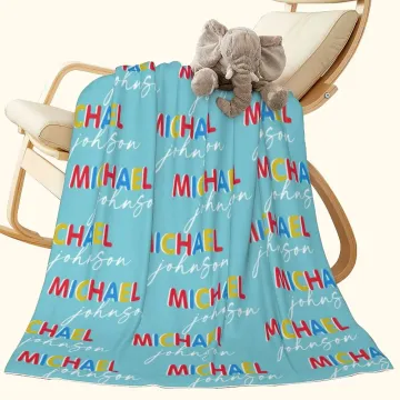 Discover Personalised Multicolour Available Name Blanket Baby Kid Funny Fleece Sherpa Blanket Home Decoration Newborn Baby Shower Christmas Gift for Family
