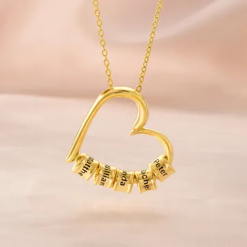 Discover Personalised Circular Openable Hollow Family Heart Necklace with 1-5 Engraved Name Pendants Dainty Jewellery Anniversary Mother’s Day Gift for Women