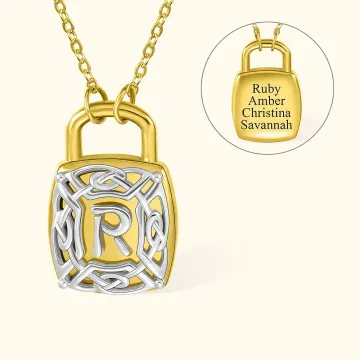Discover Personalised Celtic Dara Knot Initial Lock Necklace Irish Celtic Knot