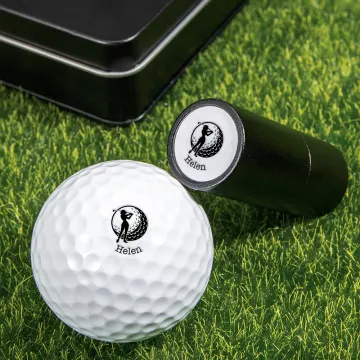 Discover Personalised Swing Female Character Golf Ball Stamp with Name and Metal Storage Box Golf Accessory Birthday Sports Gift for Women Golf Players Lovers