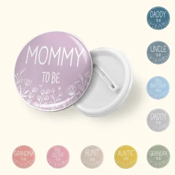 Discover Personalised Baby Shower Badge Pins Mommy to be Button 5 PCS
