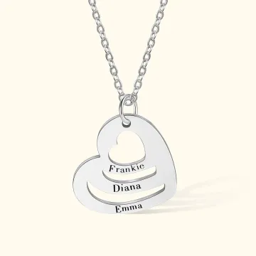 Discover Personalised Multiple Names Heart Necklace for Mother's Day Jewellery