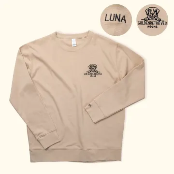 Discover Personalised Embroidered Dog Sweatshirt or T-shirt with Dog Name on Sleeve for Dog Mom Dog Lovers Gift