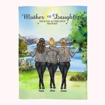 Discover Personalised Mother and Daughter Best Friend Forever from the Heart Blanket Mother's Day Thanksgiving Day Memorial Gift