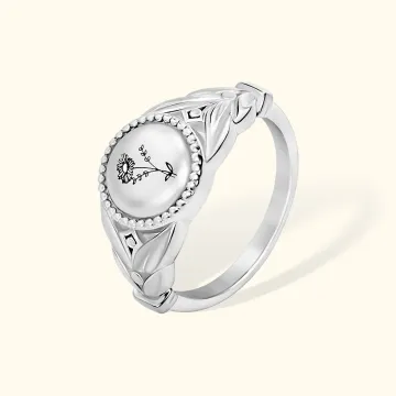 Discover Personalised Birth Flower Silver Bouquet Ring for Woman