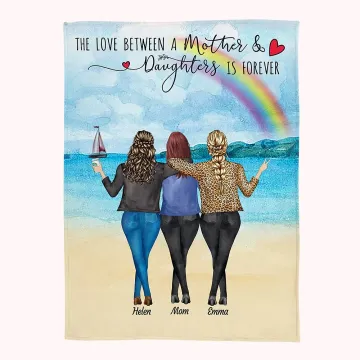 Discover Personalised The Love Between A Mother And Daughter Is Forever Blanket Woman's Day Mother's Day Gift