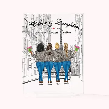 Discover Personalised Mother and Daughter Forever Linked Together Acrylic Plaque Mother's Day Acrylic Decoration