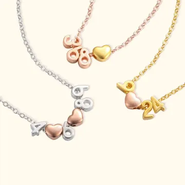 Discover Personalised Number Necklace Sports Badge Number Necklace Dainty Sterling Silver Copper Necklace Jewellery Gift for Women Girlfriend Mother