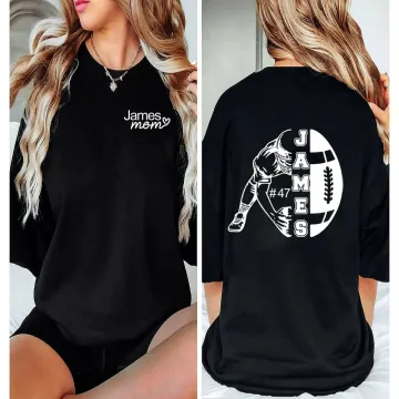 Discover Personalised Football Mom T-shirt and Sweatshirt with Name Game Support Gift for Football Mom
