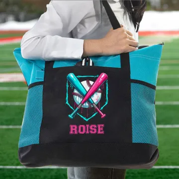 Discover Personalised Drip Baseball Large Oxford Tote Bag with Text and Mesh Pockets Sports Essential Game Day Gift for Baseball Players