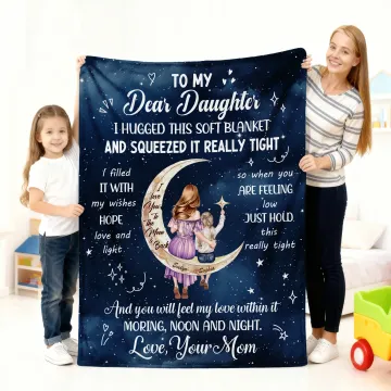 Discover Personalised Starry Sky Moon Cartoon Character Soft Throw Blanket with Name and Text Home Decor Daily Use Birthday Gift for Kids Moms