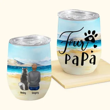 Discover Personalised Walking on A Golden Sandy Beach with My Beloved Dog Wine Tumbler Food Grade Stainless Steel Birthday Christmas Gift for Dog Lovers