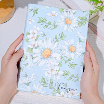 Discover Personalised Daisy Design PU Leather Journal Notebook with Name and 400 Pages Daily Use Birthday Gift for Women