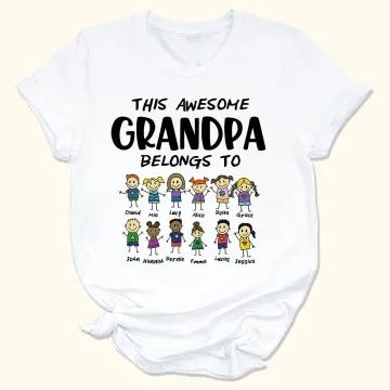Discover Personalised This Awesome Belongs to T-shirt with Kids Name for Family Gift