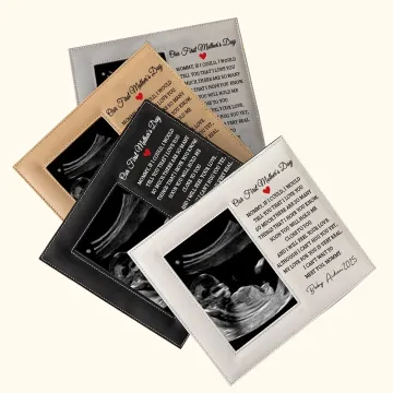 Discover Personalised Our First Mother's Day Leather Photo Frame with Text and Folding Stand Memorial Mother's Day Gift for New Mother