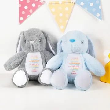 Discover Personalised I Am Kind Positive Affirmation Stuffed Bunny Plush Toy with Name Birthday Baptism Baby Shower Gift for Kids